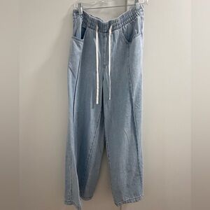 Denim Flare Sweatpants